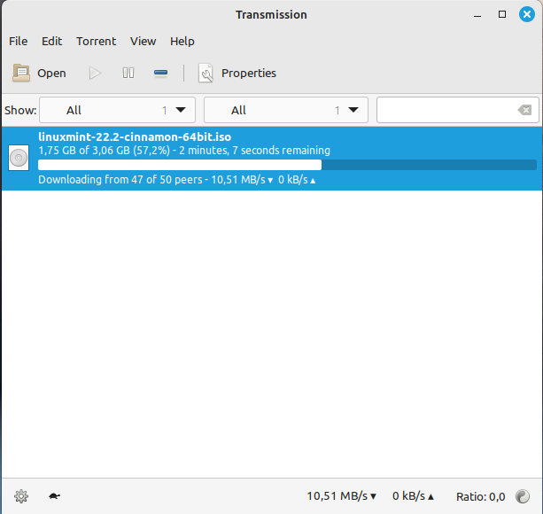 Réseau vide avec un tracker